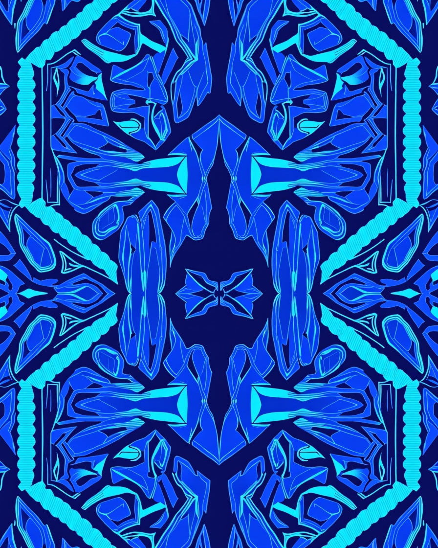 Geometric Blue Abstract Statement Rug