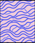 Blue Waves Patterned Rug
