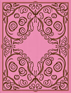 Pink Floral Swirl Pattern Rug