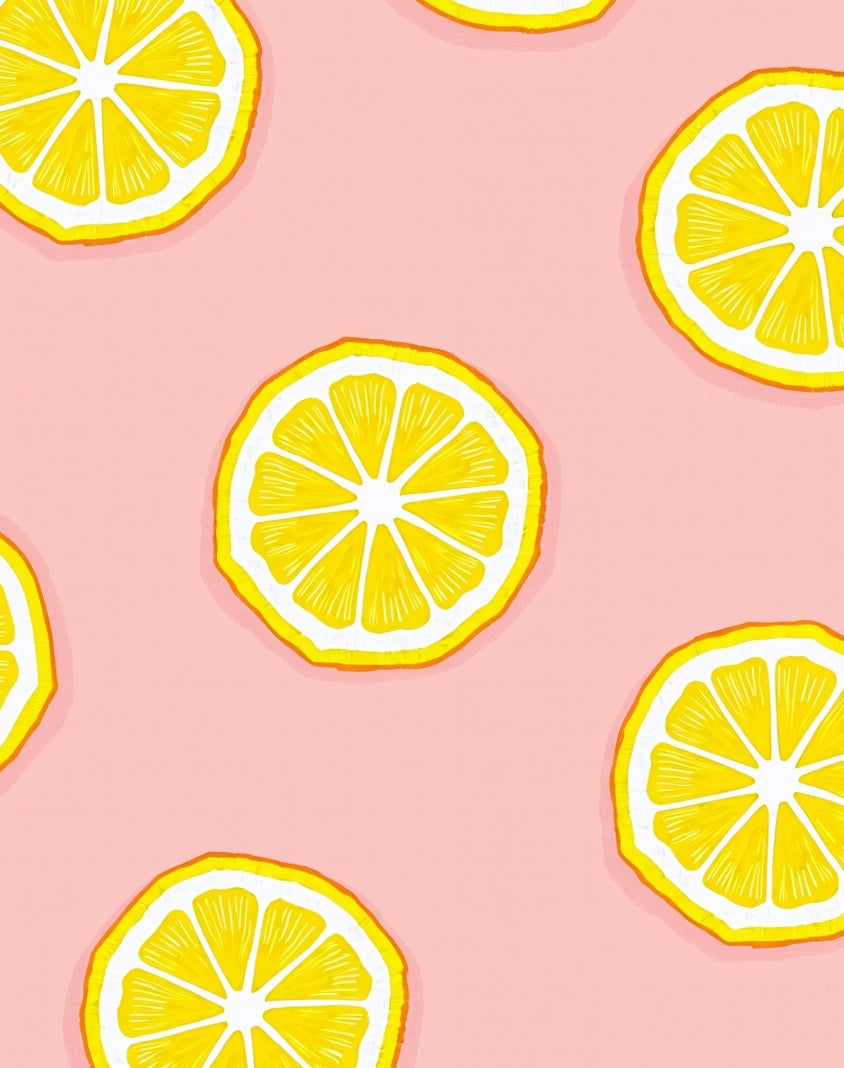 Citrus Slice Pink Pattern Rug