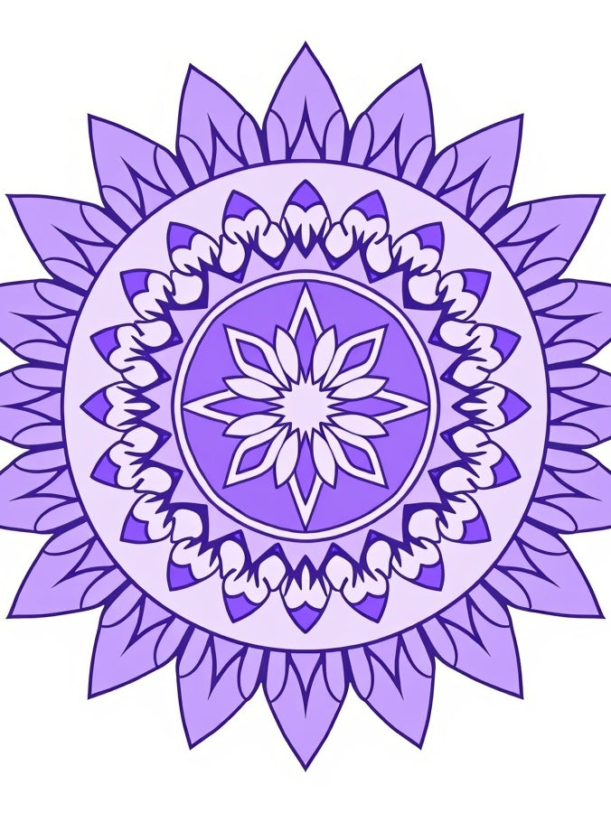Purple Mandala Style Floral Rug