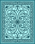 Elegant Teal Floral Scroll Rug