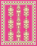 Cream Floral Design on Hot Pink Rug