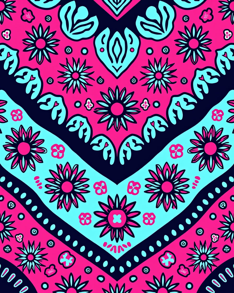 Bold Fuchsia Sky Floral Pattern Rug