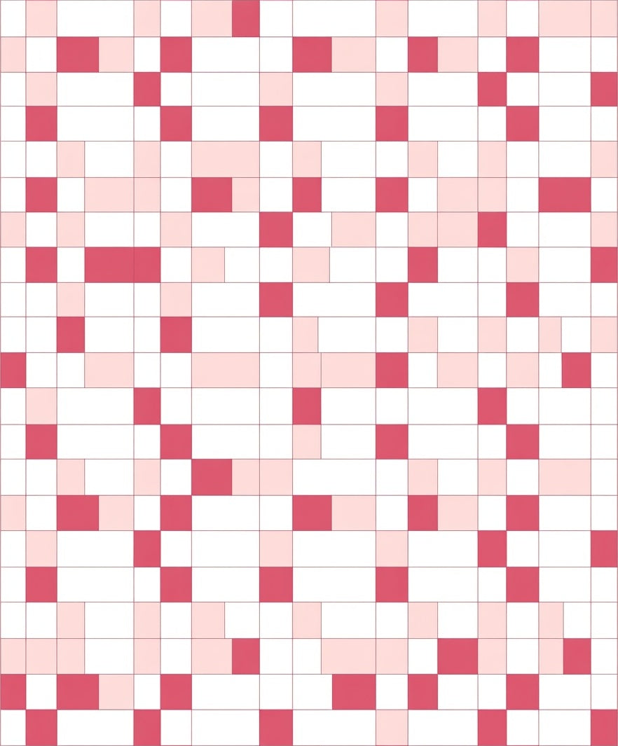 Pink And White Geometric Pixel Pattern Rug