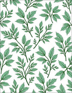 Green Leafy Branch Pattern Rug
