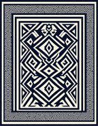 Bold Geometric Maze Pattern Rug