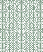 Art Deco Green Geometric Pattern Rug