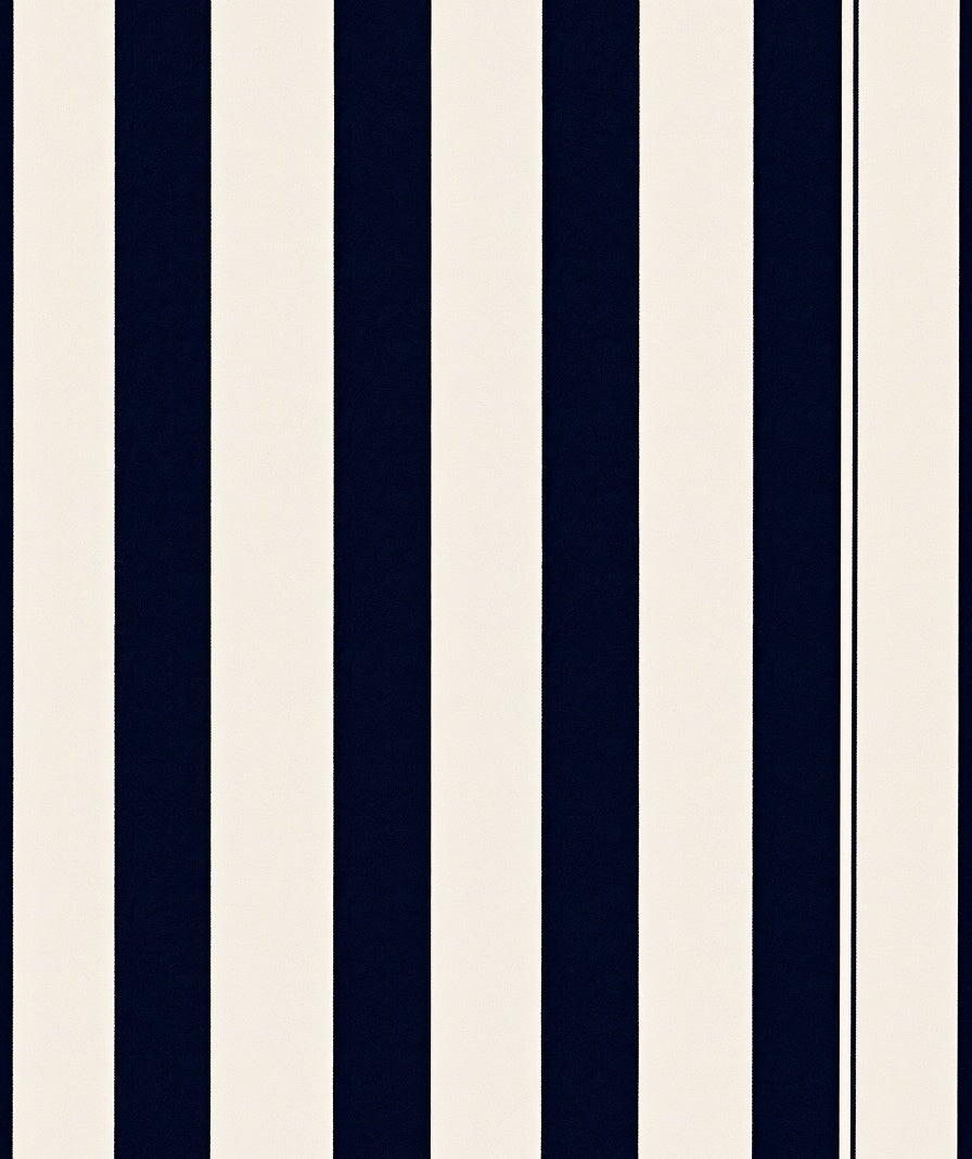 Classic Navy White Stripe Design Rug