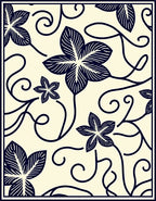 Navy Floral Vine Abstract Design Rug