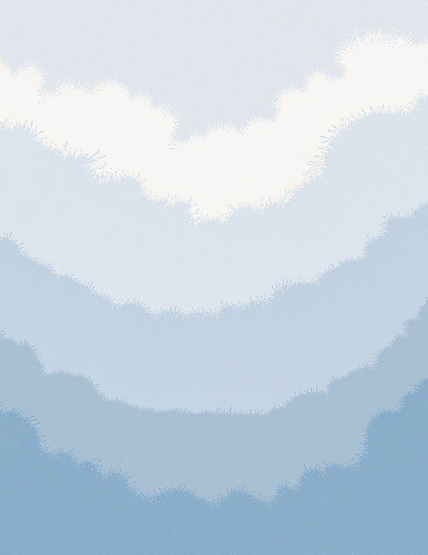 Abstract Sky Blue Gradient Waves Rug