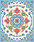 Vibrant Floral Medallion Pattern Rug
