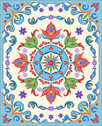 Vibrant Floral Medallion Pattern Rug