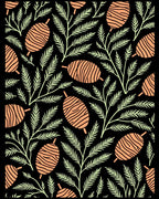 Orange Pinecone Fern Foliage Rug