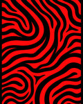 Bold Red Black Zebra Pattern Rug