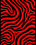 Bold Red Black Zebra Pattern Rug