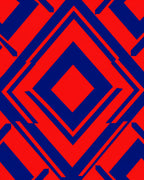 Bold Diamond Red Blue Geometric Rug
