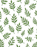 Simple Green Leaf Branch Pattern Rug