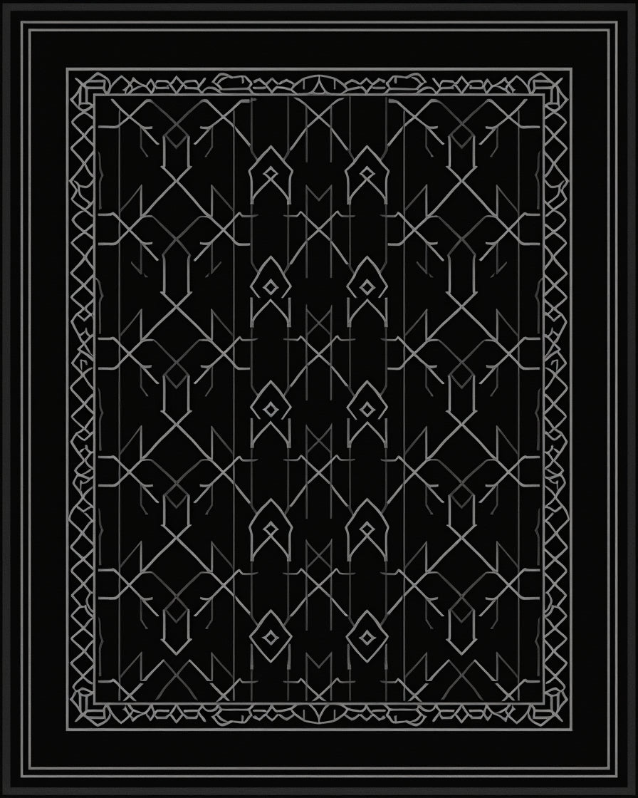 Monochromatic Geometric Pattern Rug