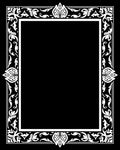 White Floral Scroll Border Frame Rug