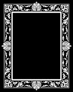 White Floral Scroll Border Frame Rug