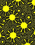 Bright Yellow Splatter Pattern Rug