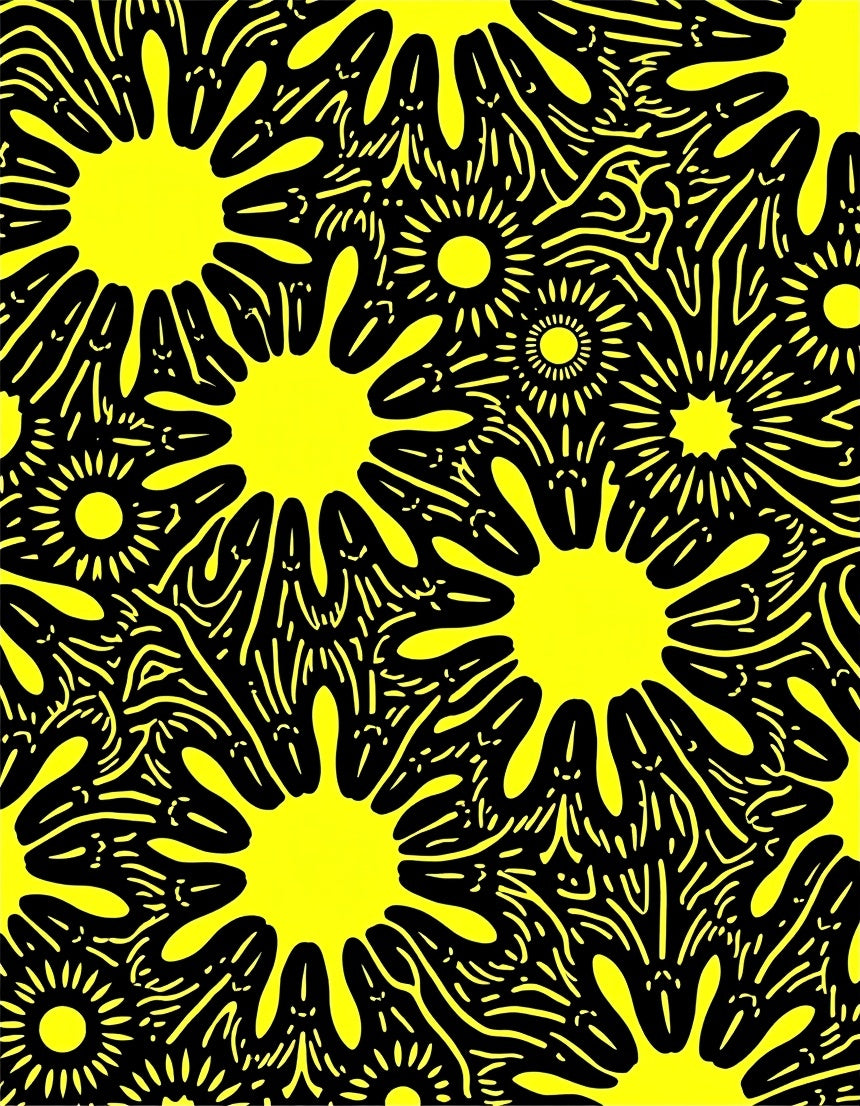 Bright Yellow Splatter Pattern Rug