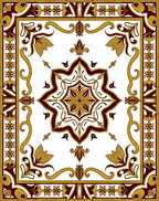 Ornate Floral 8 Pointed Star Design Rug