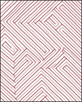 Red Line Abstract Geometric Pattern Rug