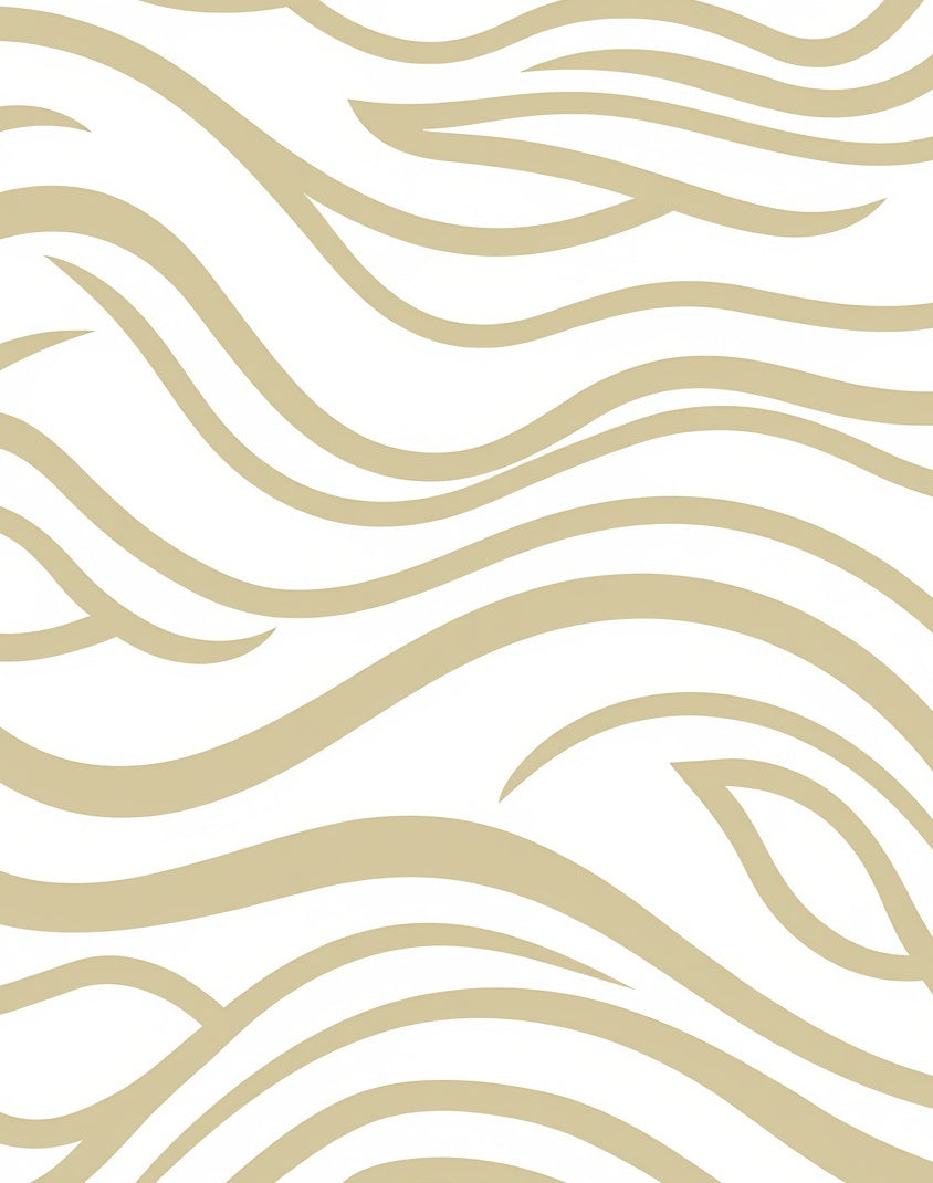Sandy Beige Wavy Line Pattern Rug