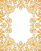 Elegant Golden Scrollwork Motif Rug