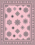 Delicate Mandala Patterned Pink Rug