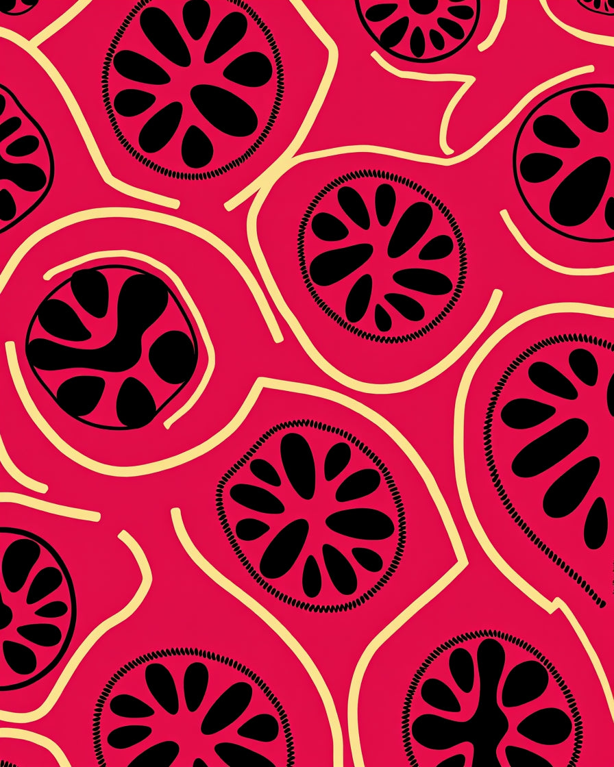 Bold Citrus Slice Pattern Rug