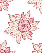Pink Rose Leaf Pattern Design Rug