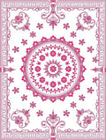Pink Mandala Floral Medallion Pattern Rug