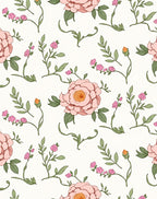 Pink Floral Garden Botanical Pattern Rug