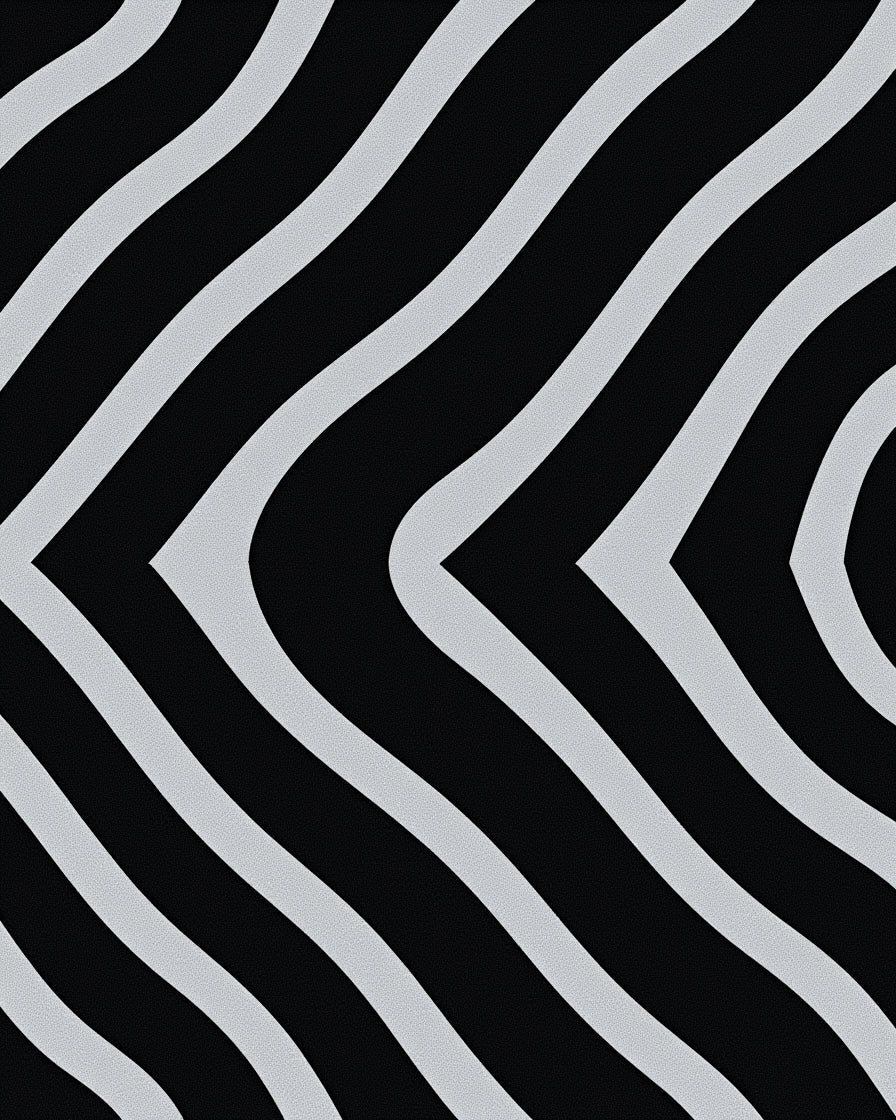 Bold Black White Chevron Pattern Rug