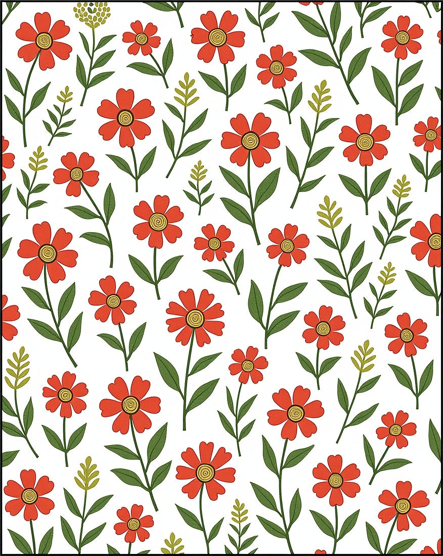 Whimsical Daisy Floral Pattern Rug