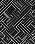 Bold Black White Geometric Maze Design Rug