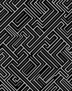 Bold Black White Geometric Maze Design Rug