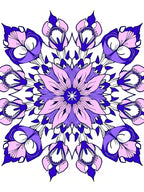 Violet Pink Floral Mandala Design Rug