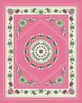 Pink Floral Geometric Design Rug