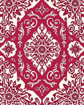 Crimson Ivory Vintage Damask Pattern Rug