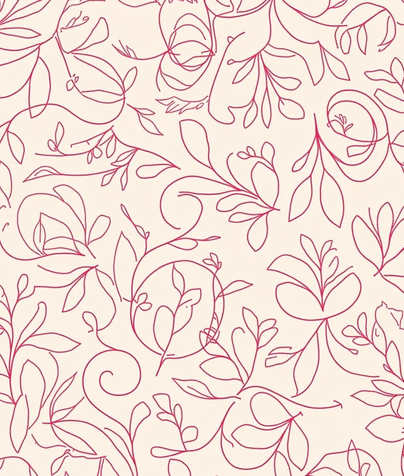 Minimalist floral vine pattern Rug