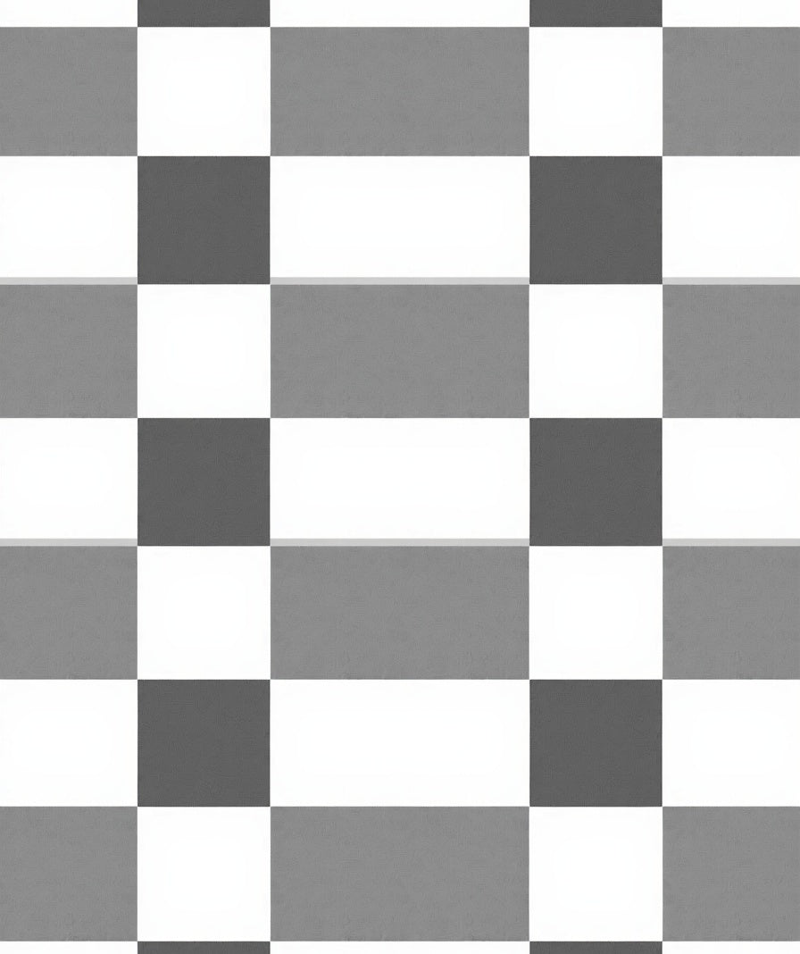 Classic Black White Checkered Pattern Rug