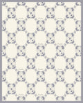 Delicate Grey Floral Lattice Pattern Rug