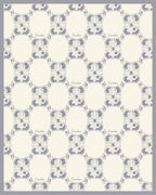 Delicate Grey Floral Lattice Pattern Rug