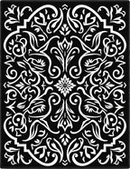 Black White Classic Floral Pattern Rug