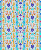 Abstract Figures And Floral Symmetry Rug