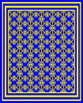 Royal Blue Yellow Ornate Pattern Rug
